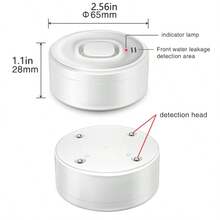 100dB WiFi 水漏感測器 智慧家居漏水偵測器 淹水警報器 溢水安全防護 支援 Tuya App (2*AAA 電池不含) - 白色 - 查看 8