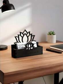حامل بطاقات عمل خشبي بتصميم لوتس DIY رف تخزين بطاقات عمل ديكوري منظم بطاقات بريدية مفتوح لسطح المكتب حامل عرض خشبي مناسب لمكتب العمل ومكتب المنزل - مشاهدة 1