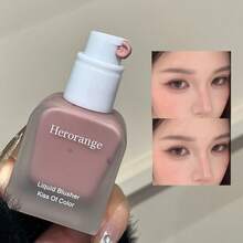 HERORANGE Rubor Líquido Hidratante Multiusos Difuminable Suave Radiante Rosa Juvenil y Delicado a Prueba de Transferencia Uso Dual Ojos & Mejillas Cosmético Regalo Perfecto de Navidad & Cumpleaños Belleza Diaria - Multicolor - Ver 8