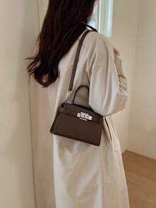 Women's Mini Fashionable Versatile Color-Block Casual Handbag - Coffee - View 4