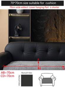 1pc All-Season Universal Sofa Cushion Cover, Modern Minimalist Non-Slip Sofa Seat Cover, Dust-Proof, Stain-Resistant, Machine Washable & Hand Washable Sofa Cover Cloth, Dark Gray, Fresh & Fashionable, Soft, Non-Fading, Non-Shedding, Bedroom Decor, Pet-Friendly Protective Cover, Adjustable Corner Sofa Cover Suitable For Bedroom, Office, Living Room Combination Furniture, L-Shaped Sofa And 1234-Seater Sofa - Dark Grey - View 16