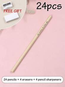 6-192pcs Custom Engraved Name/Text Pencils, Personalized Sketch Pencils,Customized Name Bulk Pencils,Customizable Golf Pencils With Erasers,Erasable Pencils,Fun Pencils,For Wedding,Birthday Gifts,Party Favor,For Classroom,Office, Reward - Style B - View 13
