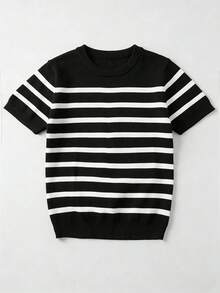 Tween Boys Knit Tops - Đen và trắng - Xem 2