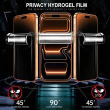 ZYONS 3pcs Privacy Hydrogel Screen Protector, Full Screen Hydrogel Film, Soft Screen Protector, Anti-Peeping, Privacy Protection, Anti-Fingerprint Anti-Scratch, Compatible With Phone Case, Glossy Edge, Compatible With Iphone 17 Pro Max/17 Air/17E/16/15/14/13/12/11/16 Pro Max/16E/Plus/Mini/X/Xr/Xs Max, Bubble-Free, Comes With Scraper Card - Clear - View 3