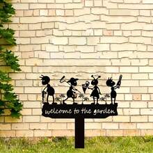 1 pieza Letrero de bienvenida de jardinero de hormigas, estaca de jardín de acrílico, silueta de hormiga de dibujos animados, letrero decorativo juguetón para césped y patio exterior - A - Ver 12