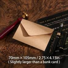 20/50pcs 10.5*7cm Vintage Square Mini Kraft Paper Envelopes - Ins Style Storage Envs For Small Cards Love Letters - A - View 18