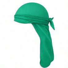 Kit Durag + Wave Cap Branca para Waves Masculino Estilo Hip Hop Streetwear - Verde - Visão 2