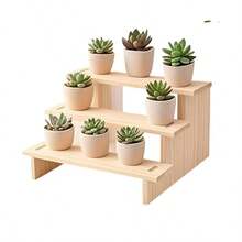 [Wooden Display Rack] Modern Wooden 1pc Display Rack | Multi-Layer Collectibles, Cosmetics, Perfume, Dessert Storage Rack | Perfect For Home Decor, No Electricity Needed, Shelf Decor - Multicolor - View 6