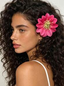 1pc Bohemian Vacation Style Artificial Daisy Flower Hair Clip,Hair Claws - Multicolor - View 11