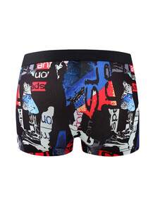 10pcs/Pack Random Mix Print Pattern Men's Boxer Briefs, Comfortable Boxer Shorts, High Elastic Mid-Rise Athletic Underwear, Stylish Men's - Multicolor - View 2