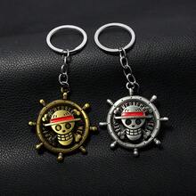1/10pcs Anime One Piece Keychain Rotatable Straw Hat Pirates Pendant, Zinc Alloy Key Ring For Bag/Backpack/Keys, Cute & Cool Gift For One Piece Lovers - Multicolor - View 10