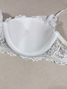 1 Bộ đồ lót nữ màu trắng gợi cảm, bộ áo ngực ren thanh lịch, thoáng khí, không bị chảy xệ, bộ áo ngực thoải mái. - trắng - Xem 10