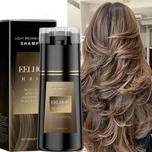 Hair Dye Shampoo, Hydrating Formula With Ginseng Extract, Reishi Extract, Black Sesame Seed Extract,  Strengthen & Repair Dry Damaged Hair, Scalp Care For Daily Use - 淺棕色 - 查看 1