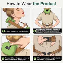 USB Rechargeable Neck And Shoulder Heating Massager, Electric Massage Device, Portable Acupressure Neck Shoulder Back Massager, Trapezius Muscle Massager, Human Hand Simulation Design, Deep Kneading Massage For Shoulders And Legs - Multicolor - View 4