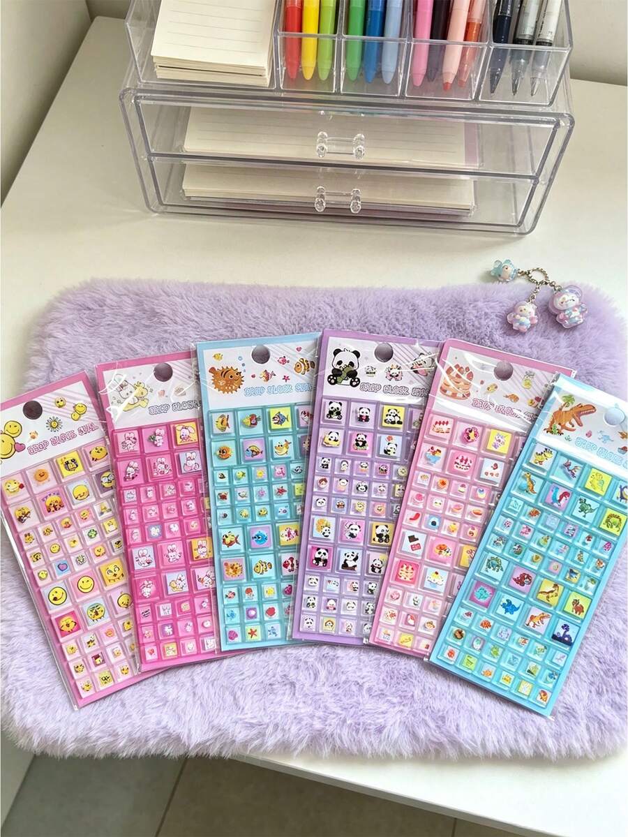 Stiker 3D/DIY, Stiker Padat Transparan, Stiker Persegi yang Dipersonalisasi, Stiker 3D Koleksi yang Dapat Diganti, Stempel, Stiker Resin Permen, Buku Stiker, Stiker Dekoratif DIY Perekat Sendiri, Stiker Interaktif Anak-Anak, Stiker Dekoratif Harian, Stiker Dekoratif Pesta, Permainan Stiker Anak-Anak, Stiker Dekoratif Kantor dan Sekolah - MultiWarna - View 1