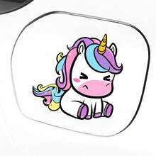 2D Flat Unicorn Pattern Car Sticker Durable Vinyl Stickers - Perfect For Cars, Laptops, And Windows | Self-Adhesive Holiday Bumper Decals, Cute Car Decorations Car Fuel Tank Caps Sticker - A - View 10