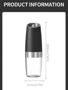 Rechargeable Electric Salt And Pepper Grinder Set, Gravity-Sensing Electric Salt And Pepper Grinder Set, Electric Salt And Pepper Seasoning Shaker Set, Adjustable Coarseness, With LED Light (Black & White), Kitchen Grinding Tool, Suitable For Home Use - Multicolor - View 8