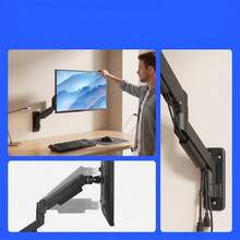 Gasfeder-Monitorwandhalterung, geeignet für Monitore von 17 bis 32 Zoll, voll verstellbarer Arm, Tragfähigkeit 9 kg, mit Dreh-, Neige- und Schwenkfunktion, geeignet für PC-Monitore und kleine Fernsehbildschirme, geeignet für Heimbüros. - Übersicht 5