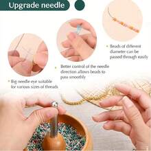 Bead Bowl, Beading Tool, Suitable For Rapid Threading - Perfect For Bead Makers, Jewelry Manufacturers And Designers - Wooden Bowl With Large Eye Needles - Saves Time And Efficiently Loads Seed Beads - Beaded Bowl Set - View 9