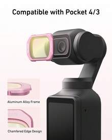 TELESIN 鏡頭濾鏡組適用於 OSMO Pocket 3 4，含 CPL、ND16、ND32、ND64、ND256、黑色柔光 1/4、LPR、酷玫瑰濾鏡，廣角鏡頭超薄邊框，多層鍍膜 HD 光學玻璃 - 查看 8
