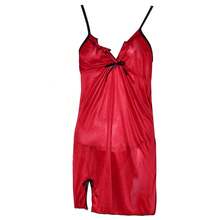 Ropa de dormir de encaje con tirantes para mujer, camisón Sexy con cuello en V, camisón Sexy con cordones y flores recortadas, ropa de dormir cómoda y sedosa - Negro - Ver 2