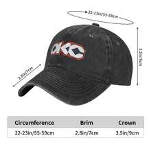Oklahoma City Geometry Edition Baseball Cap, Men Women Gameday Vintage Washed Denim Adjustable Sports Hat, Unisex Ideal Gift - 黑色 - 查看 4