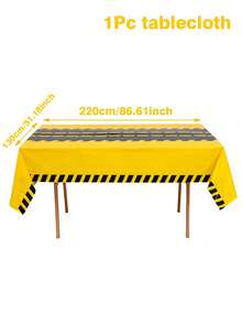 1pc Racing Theme Tablecloth, Yellow And Black Racing Pattern Table Cover, Baby Shower Party Tablecloth, Racing Birthday Party Decoration, Gender Reveal Party Decoration Table Runner, Racing Theme Party Supplies, Racing Game Table Decoration, First Tooth Party Decoration, Welcome Newborn Party Decoration Table Runner, Racing Room Decoration, Home Decoration, Outdoor Decoration Disposable Tablecloth, 1st Birthday Gift - Yellow and Black Racing Track - View 11