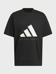 Adidas Nueva ropa deportiva de baloncesto, transpirable y de corte holgado, camiseta de cuello redondo para hombre y mujer. - Negro - Ver 1