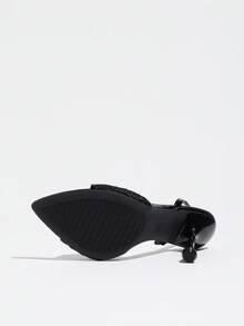 Women's High Heel Sandals Mesh Embroidered Back Strap Water Drop Heel Pointed Toe Stiletto Heel Slip-On Back Strap Open Toe High Heel Shoes Elegant Women's Sandals Fashion Party Celebrity High-End Banquet Ball Dress Shoes Women's High Heels Mule Shoes Women's Summer Sandals Black High Heels Elegant Women's Shoes Women's Sandals - Black - View 7