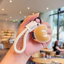 26 Letter Options Keychain - Letter Accessories Designed For English Names, Backpack Charm Accessories, Student Decoration, Portable Cute PU Leather Keychain, Suitable As Valentine's Day Gift Or Unisex Keychain Accessory - Letter - View 30