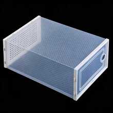 6/12/24-Pack Shoe Storage Boxes, Transparent Plastic Stackable Shoe Cabinet Organizer, Space-Saving Folding Athletic Shoe Container Rack - View 5