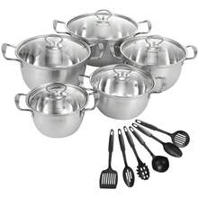 11PCS Induction Non Stick Stainless Steel Cookware Cooking Pot Pan With Lids Set - View 2
