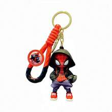 Miniso 迪士尼漫威蜘蛛人 Miles Morales 鑰匙圈，可愛連帽超級英雄玩偶鑰匙環組，開學季日系可愛後背包錢包吊飾，酷炫包包掛飾收藏玩具禮物，適合送給朋友、車鑰匙裝飾 - 樣式 1 - 查看 6