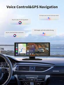 Layar Mobil CarPlay dengan Kamera Belakang 720p, Layar Sentuh IPS HD 10,26 Inci, Kompatibel dengan Apple CarPlay dan Android Auto, Mendukung Perekaman Berulang, Audio Bluetooth, GPS - A - View 7