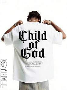 2026 New Men's Short Sleeve Graphic T-Shirt, Jesus Cross Design, Faith, Daily Wear, 100% Cotton, Unisex, Gift Idea For Him Or Her, Religious Clothing, Spiritual Clothing, Design Of - 棕色 - 查看 2