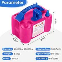 PCFING - Bomba de globo eléctrica y herramienta de atado de globos en uno inflador portátil de globos con kit de tira de arco - Rojo rosa - Ver 7