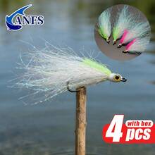 ANFS 4pcs Streamlined Fly Fishing Lures With Fly Box, -Bass Trout Fly Fishing Gift Set, Suitable For Fishing Enthusiasts And Fly Fishers - Multicolor - View 2