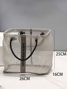 Portable Mesh Bathroom Storage Basket Foldable Storage Basket Mesh Drain Basket Simple And Practical Handle Design Large Capacity Breathable And Quick-Drying Suitable For Dorms Home Bathrooms Travel Camping Swimming Back To School Travel Accessories - Multicolor - View 14