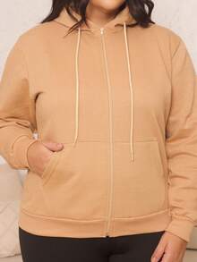 Women's Plus Size Blouse With Zipper, Pockets, And Fur Trim. - Mustard Yellow - View 6