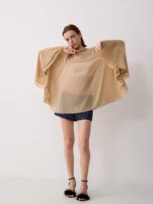 Women's Solid Color Stand Collar Casual Versatile Daily Wear Top - Apricot - View 5