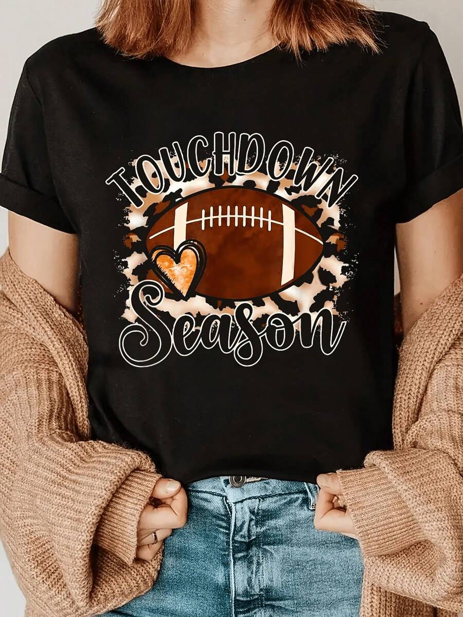 Camiseta unisex para mamás de fútbol americano con diseño retro de touchdown