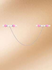 CIZME 1pair Fake Nipple Rings Non Piercing Nipple Nipple Chains,Fake Nipple Jewelry Adjustable Body Chains Non Pierced Body Jewelry For Women - Single Chain/40cm - View 4