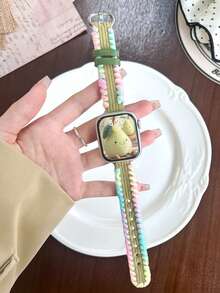 Hand-Woven Band, Compatible With Series 1-10 And SE/Ultra, Fits 38mm-49mm, Breathable And Comfortable, Fashionable Unique Design - Avocado Green - View 5