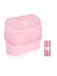 1pc Car Door Side Hanging Trash Can With Lid Storage Bin And 15pcs Garbage Bags Set - Square Trash Can - View 10