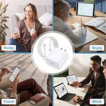 20W PD 3.0 Fast Charging Kit, US Standard USB-C Power Adapter Plug, Compatible With IPhone Series/Earphones/Laptops/Phones, Mini Fast Charging Adapter, High Output Power - US A Type Plug(110-127V) - View 3