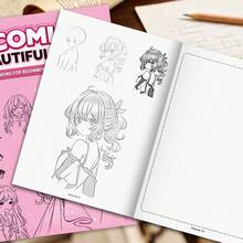 Anime Beautiful Girl Tracing Book, Beginner Manga Drawing Tutorial, Step-By-Step Tracing Practice Sketchbook, Learn To Draw 2D Character Hairstyles And Facial Features, Zero-Based Drawing Learning - Pink Girl - View 4