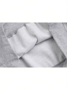 Women's Minimalist Heart Cross Printed Loose Shoulder Hoodie, Casual Inspired Pattern Women's Drawstring Kangaroo Pocket Long Sleeve Sweatshirt, Women's Autumn/Winter Hoodie Top - Women's Autumn/Winter Street Style Hoodie T-Shirt - Excellent Choice For Festival Parties - Cotton Blended Fabric, Thick Velvet Lining, Soft And Comfortable, Autumn/Winter Daily Top, Autumn/Winter Hoodie. Machine Washed Casual Style, With Multiple Colors To Choose From - 淺灰色 - 查看 5