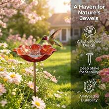 1 Stück bunter Blumen-Vogelfutterspender - dekorativ und praktisch! Mit einem auffälligen Blumendesign, das in Ihrem Garten oder auf Ihrem Rasen hervorsticht, dient er sowohl als Dekoration als auch als praktischer Vogelfutterspender. Wetterfest und langanhaltend, bringt dieser Vogelfutterspender Vitalität in Ihren Garten, lockt schöne Vögel an und schafft einen Outdoor-Freizeitbereich - ein Muss für Gartenliebhaber - Mehrfarbig - Übersicht 4