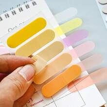 100pcs Transparent Self-Adhesive Sticky Notes Bookmarks, Reusable For Book Annotation And Reading, Cute Transparent Labels Stationery - one-size - View 8