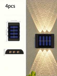 4件組太陽能壁燈 6-LED 太陽能圍欄燈 戶外雙頭防水花園燈，適用於庭院、別墅、陽台、花園、小徑、樓梯、泳池邊裝飾，營造溫馨氛圍 - 太陽能壁燈 - 查看 18